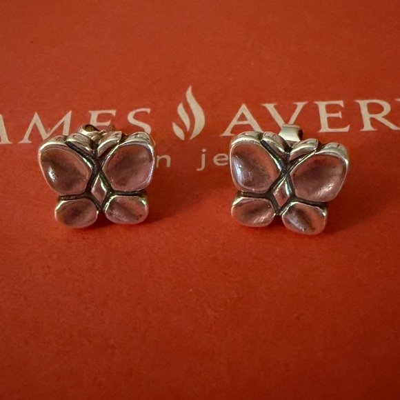 James Avery Sterling Silver Butterfly Stud Earrings - Picture 1 of 11